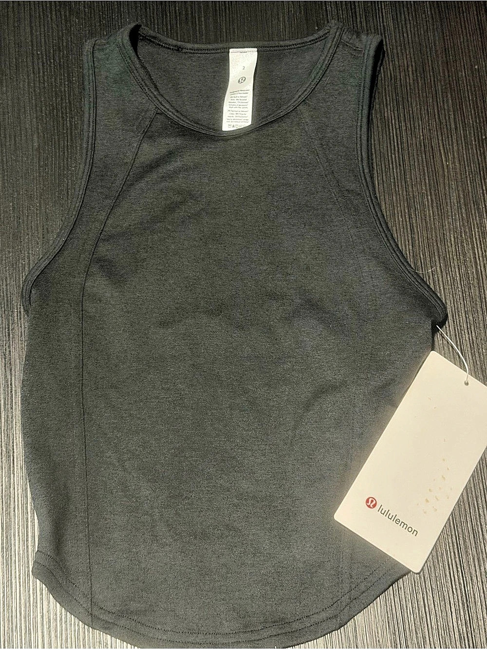 lululemon Soft Sueded Cropped Crewneck Tank Black Size 2